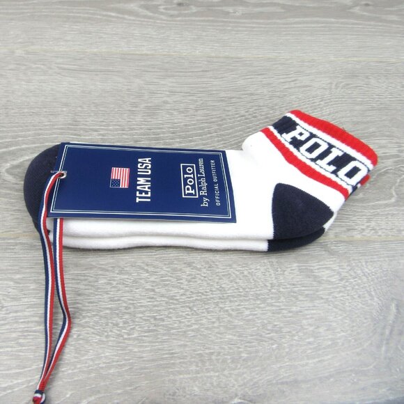 Polo Ralph Lauren USA Polo Quarter Low Socks Mens Size 6-12.5 (1 PAIR) NEW - Picture 5 of 9